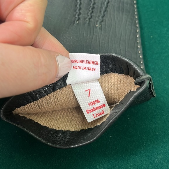 🦐 Sermoneta Cashmere Lined Leather Gloves 7 - Picture 5 of 6